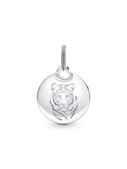 Tyla Signature Tyger Round Tag Dangle Charm - Sterling silver