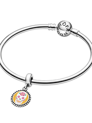 Sugar Skull Dangle Charm - Sterling silver