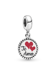 Te Amo Dangle Charm - Sterling silver