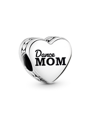 Dance Mom Heart Charm - Sterling silver