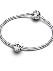 Volleyball Mom Heart Charm - Sterling silver
