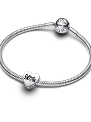 Softball Mom Heart Charm - Sterling silver