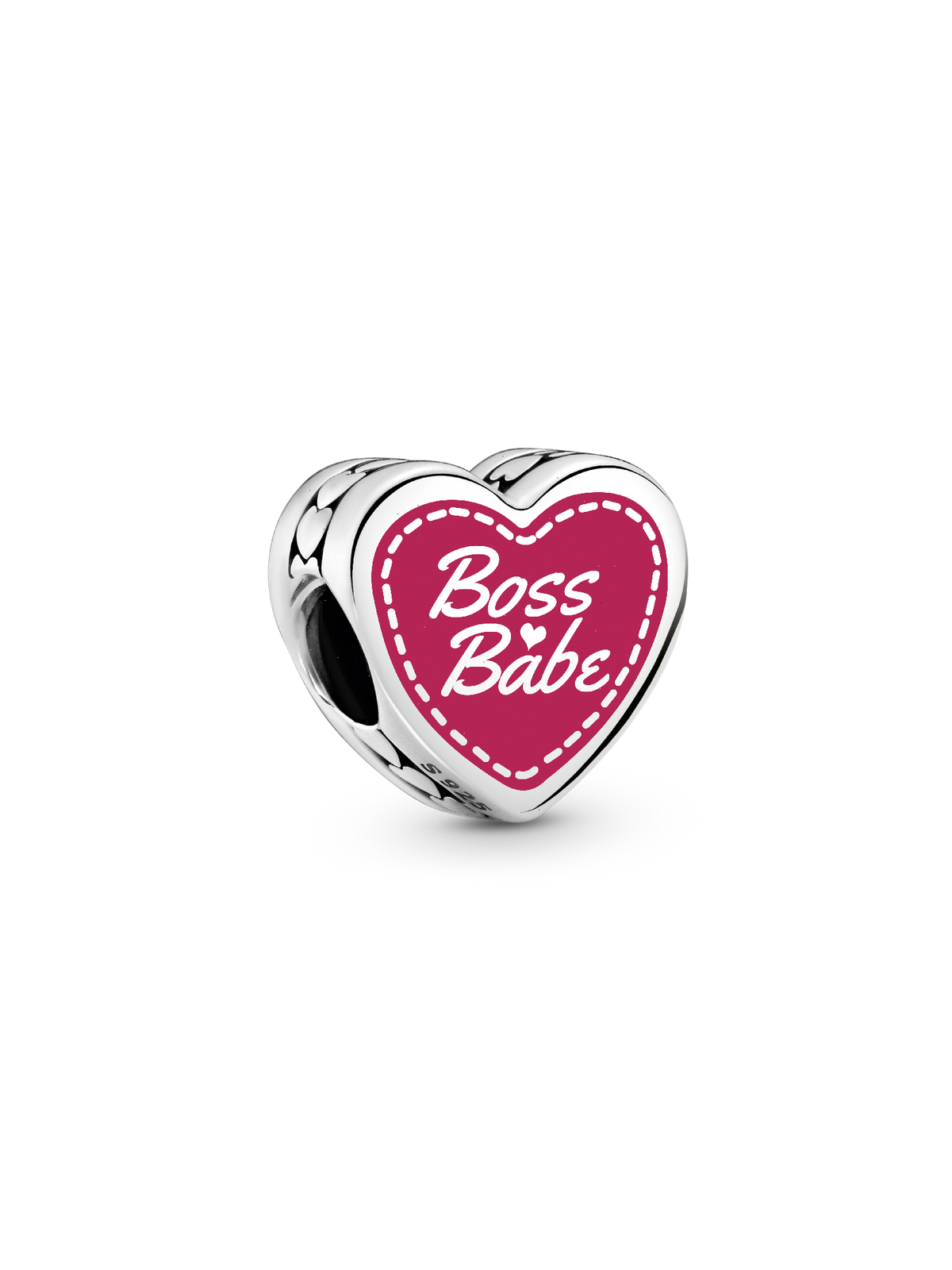 Boss Babe Heart Charm - Sterling silver