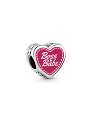 Boss Babe Heart Charm - Sterling silver