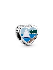 Connecticut Heart Charm - Sterling silver