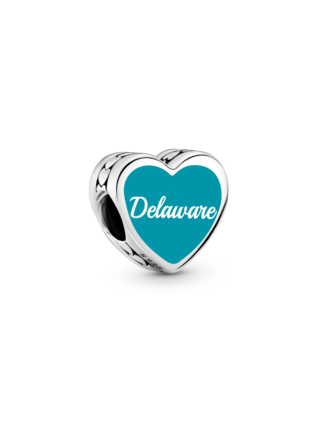 Delaware Heart Charm - Sterling silver