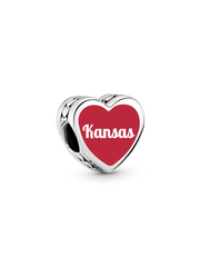 Kansas Heart Charm - Sterling silver