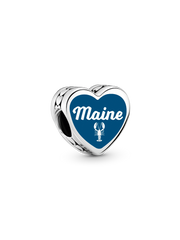 Maine Heart Charm - Sterling silver
