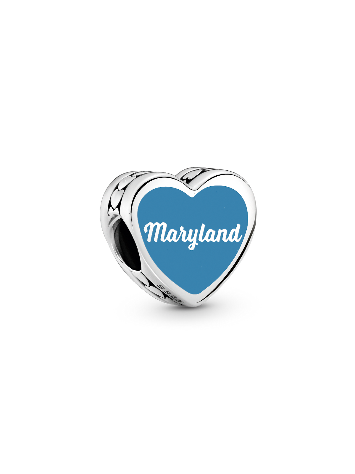 Maryland Heart Charm - Sterling silver