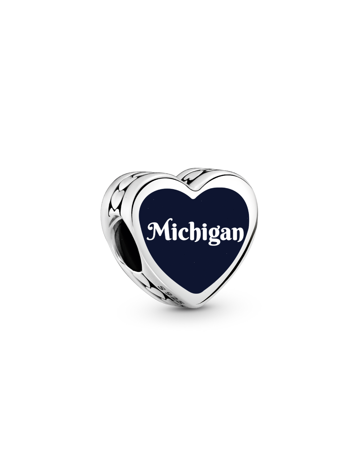 Michigan Heart Charm - Sterling silver