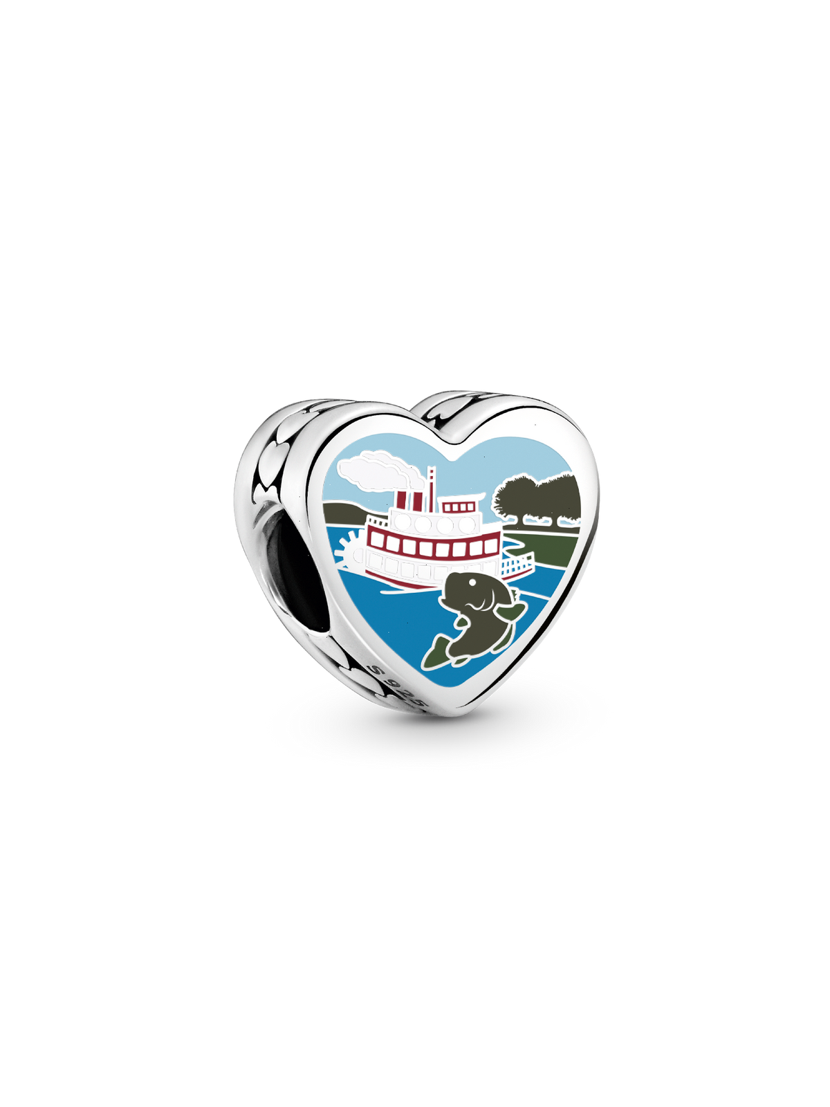 Mississippi Heart Charm - Sterling silver