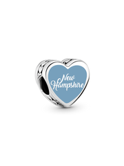 New Hampshire Heart Charm - Sterling silver