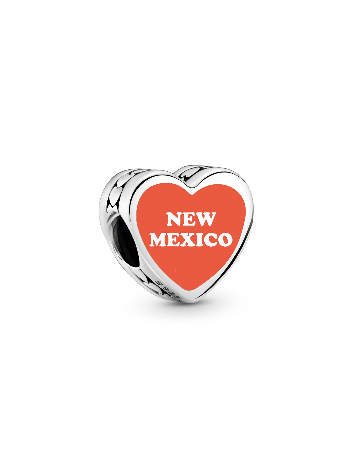 New Mexico Heart Charm - Sterling silver