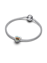 North Dakota Heart Charm - Sterling silver