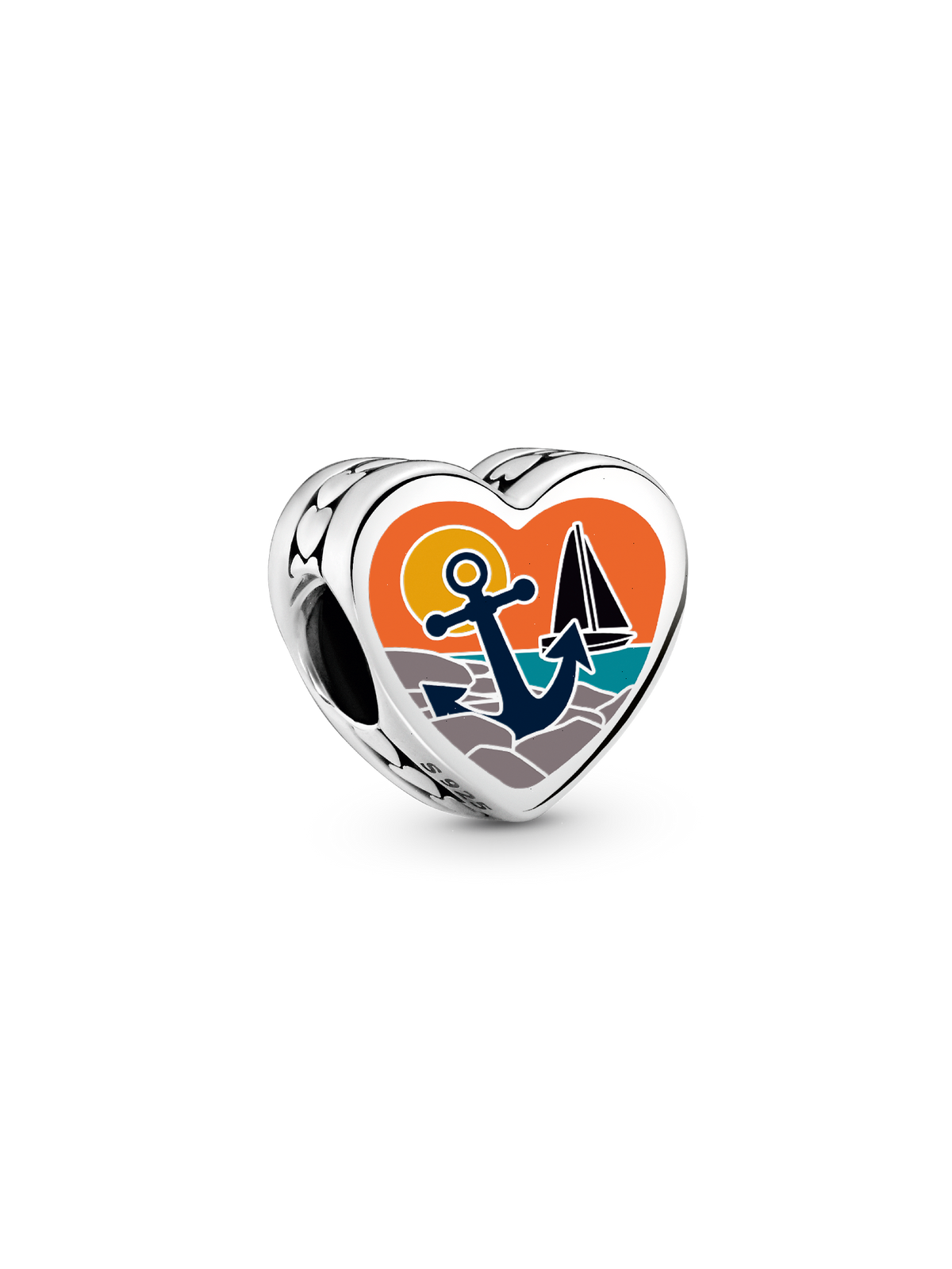 Rhode Island Heart Charm - Sterling silver