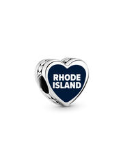 Rhode Island Heart Charm - Sterling silver