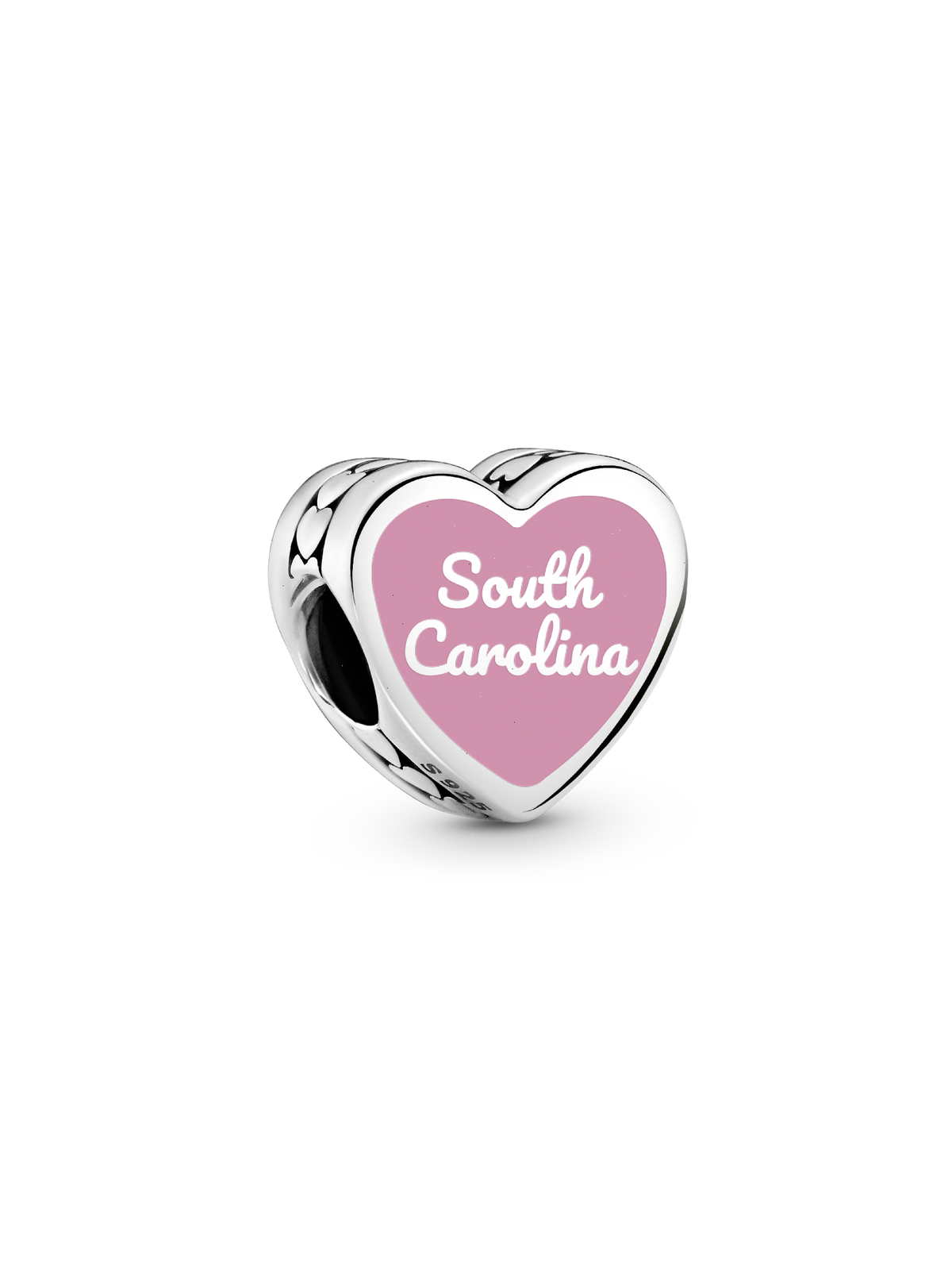 South Carolina Heart Charm - Sterling silver