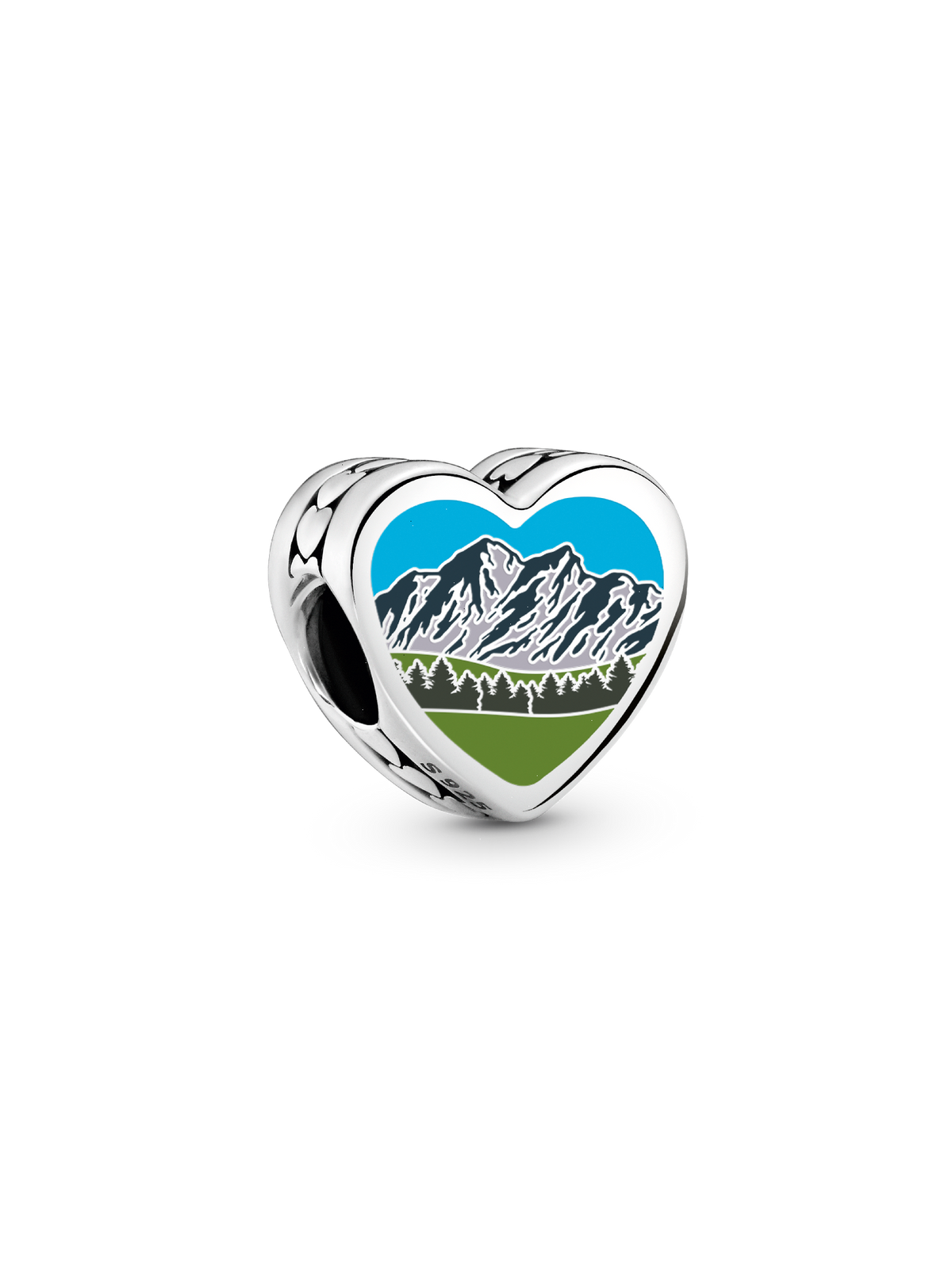 Wyoming Heart Charm - Sterling silver