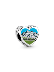 Wyoming Heart Charm - Sterling silver