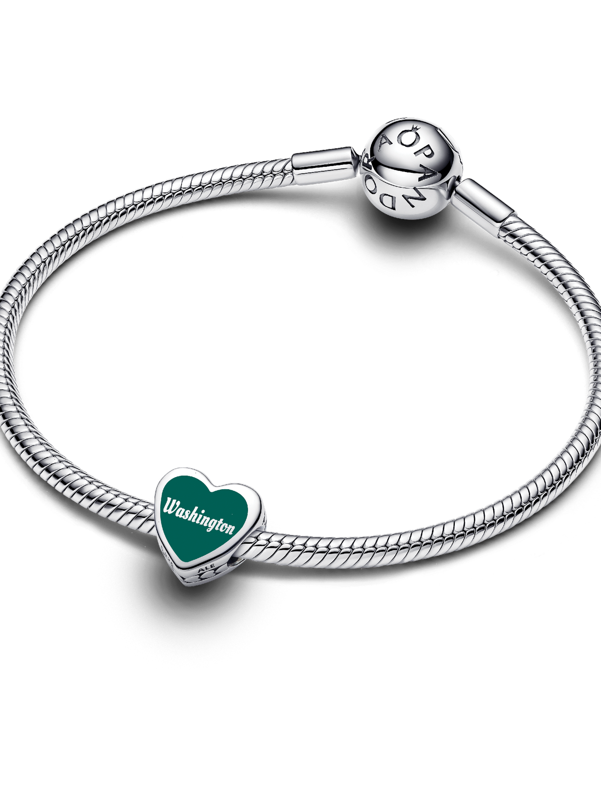 Washington State Scene Heart Charm - Sterling silver