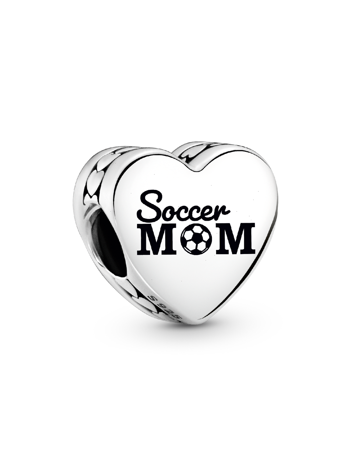 Soccer Mom Heart Charm - Sterling silver