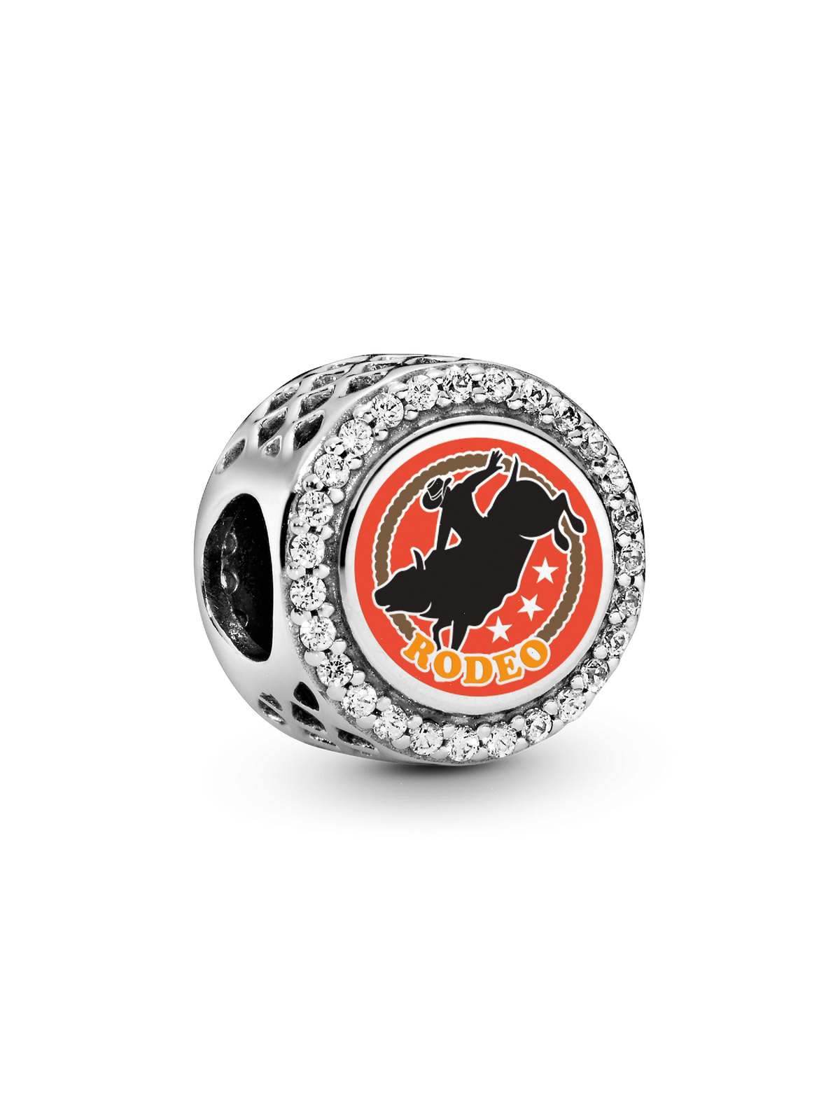 Rodeo Bucking Bull Charm - Sterling silver