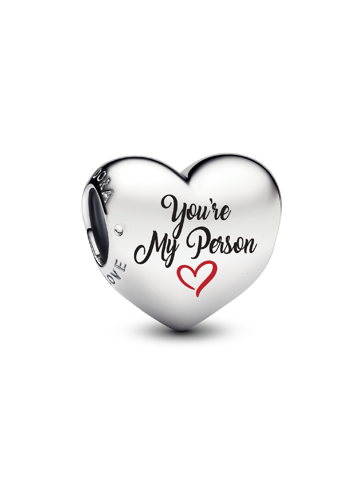 Engravable You're My Person Heart Charm - Sterling silver
