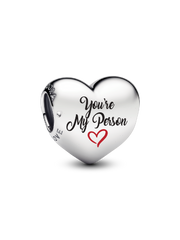 Engravable You're My Person Heart Charm - Sterling silver