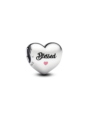 Blessed Heart Charm - Sterling silver