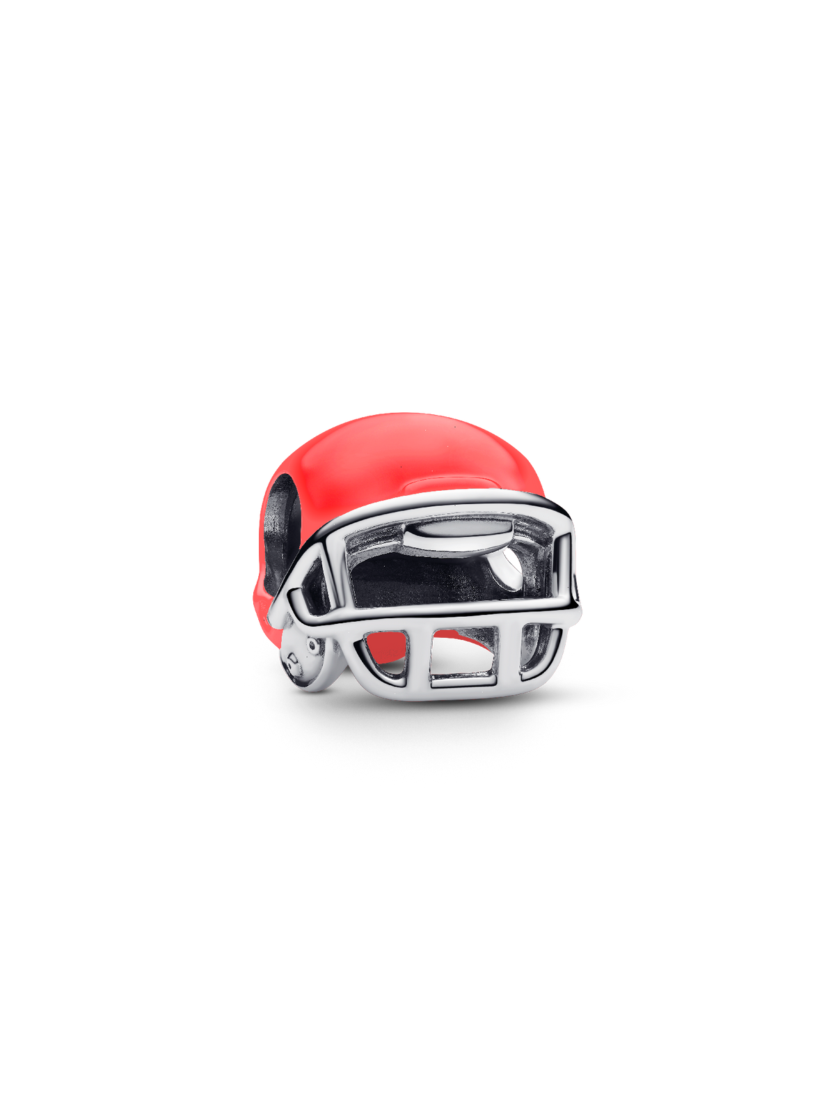 Red Football Helmet Charm - Sterling silver