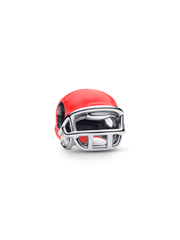 Red Football Helmet Charm - Sterling silver