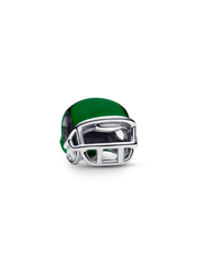 Green Football Helmet Charm - Sterling silver