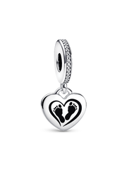 Footprint Dangle Charm - Sterling silver