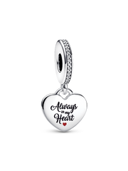 Always In My Heart Dangle Charm - Sterling silver