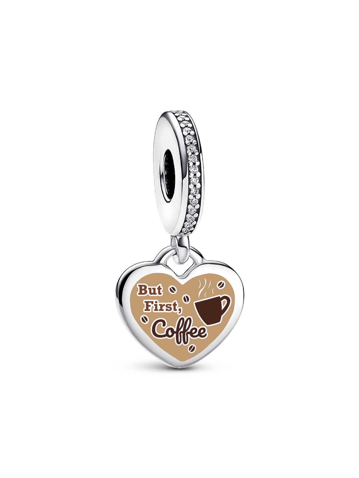But First Coffee Dangle Charm - Sterling silver