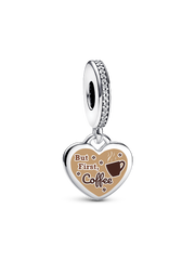 But First Coffee Dangle Charm - Sterling silver