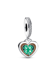 Clover Good Luck Dangle Charm - Sterling silver