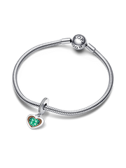 Clover Good Luck Dangle Charm - Sterling silver