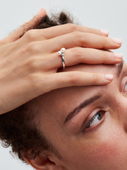 FINAL SALE - Duo Treated Freshwater Cultured Pearls Ring - Sterling silver