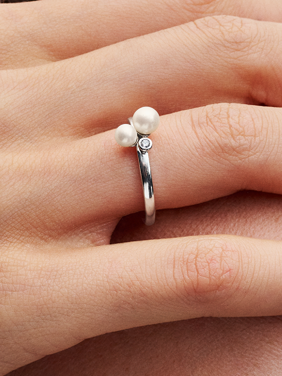FINAL SALE - Duo Treated Freshwater Cultured Pearls Ring - Sterling silver