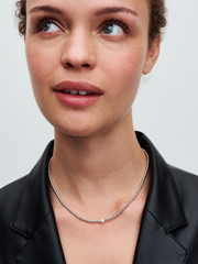 FINAL SALE - Treated Freshwater Cultured Pearl & Beads Collier Necklace - Sterling silver