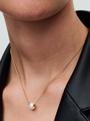 FINAL SALE - Treated Freshwater Cultured Pearl Collier Necklace - 14k gold plating