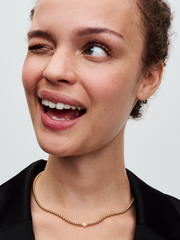 FINAL SALE - Treated Freshwater Cultured Pearl & Beads Collier Necklace - 14k gold plating