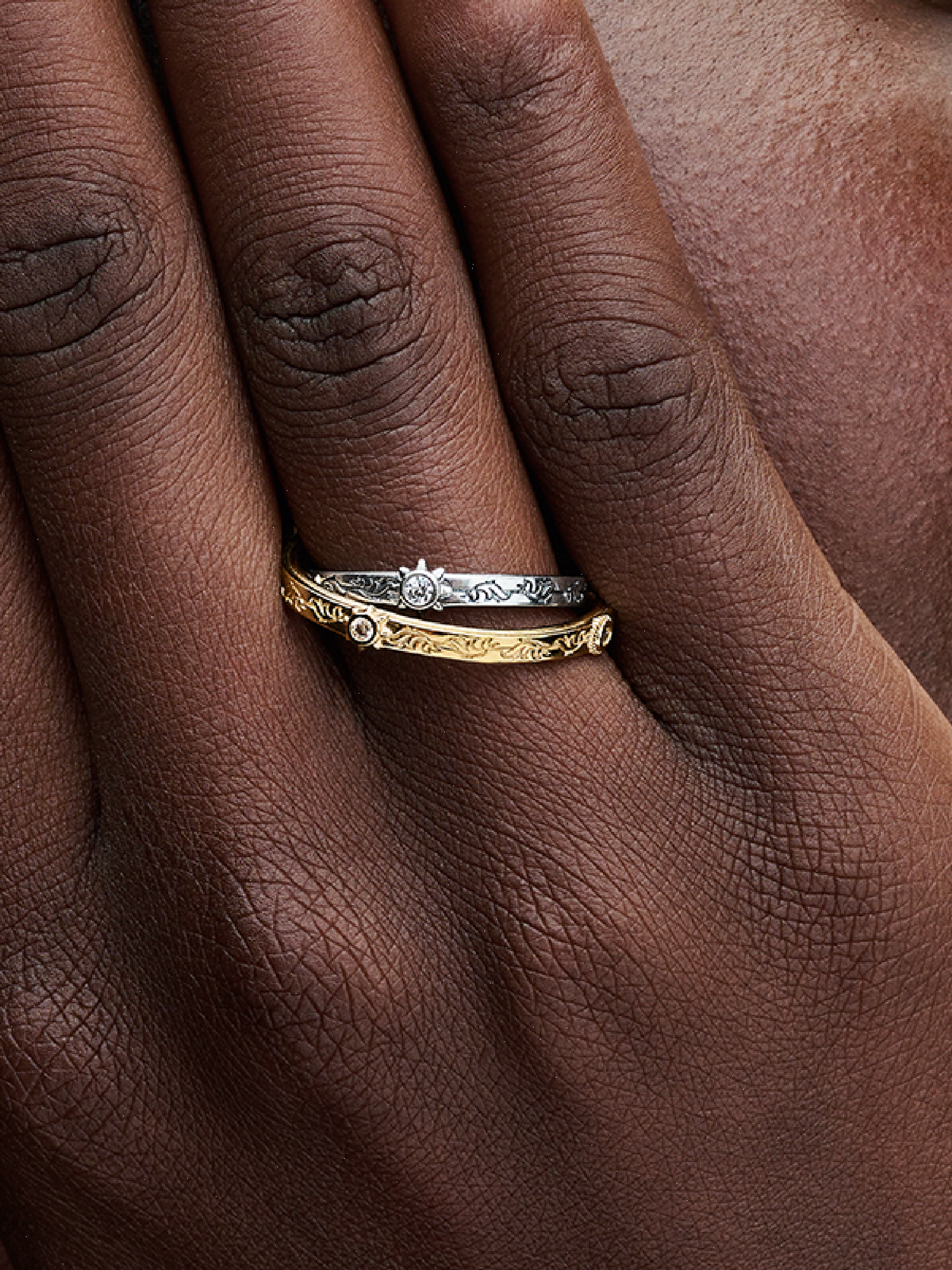 FINAL SALE - Game of Thrones Spinning Astrolabe Ring - Sterling silver, 14k gold plating