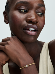 Treated Freshwater Cultured Pearl & Beads Bracelet - 14k gold plating