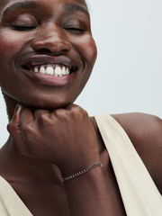 Black Sparkling Tennis Bracelet - 14k rose gold plating