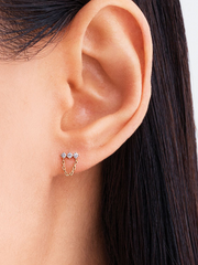 Pandora Era Lab-Grown Diamond Trio Chain Stud Earrings - 0.13 ct TW, 14k gold