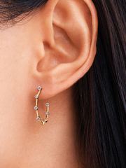 Pandora Era Lab-Grown Diamond Station Hoop Earrings - 0.40 ct TW, 14k gold