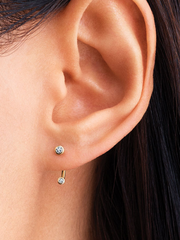 Pandora Era Bezel Lab-Grown Diamond Ear Jacket Stud Earrings - 0.10 ct TW, 14k gold