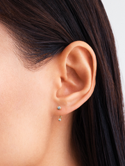 Pandora Era Bezel Lab-Grown Diamond Ear Jacket Stud Earrings - 0.10 ct TW, 14k gold